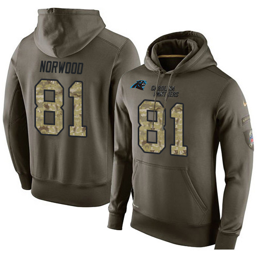 NFL Nike Carolina Panthers #81 Kevin Norwood Green Salute To Service Men's Pullover Hoodie